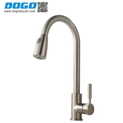 China Thermostatic Faucets Pull Out Lower Spray Kitchen Faucet , Chrome Finished Pull Out Kitchen Faucet for sale