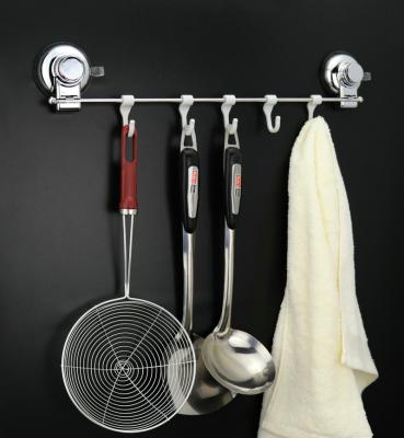 China Viable Stainless Steel Vacuum Suction Cup Hook Sundries Use Coat Hook Rack for sale