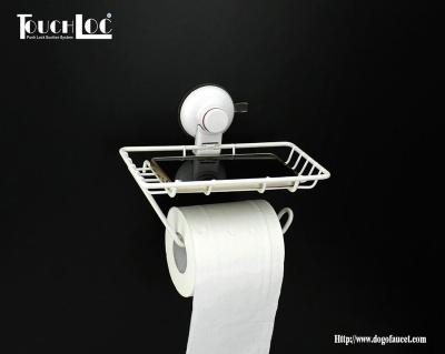 China User Friendly Vacuum Suction Cup Wall Mount Mobile &Roll Paper Holder Silk Longer Roll Paper Holder for sale