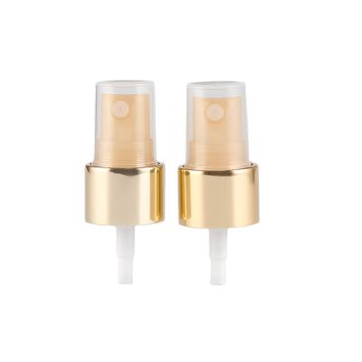 China Non Spill 20/410 Aluminum Fine Spray Mist Pump Mist Sprayer Gold Cosmetic Pump for sale