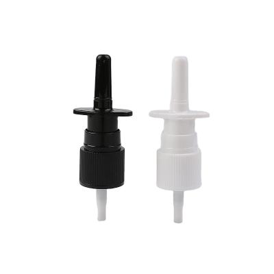 China Non Refillable Yuyao 18/410 20/410 Black PP Screw On Medical Nasal Sprayer Pump For Nose for sale