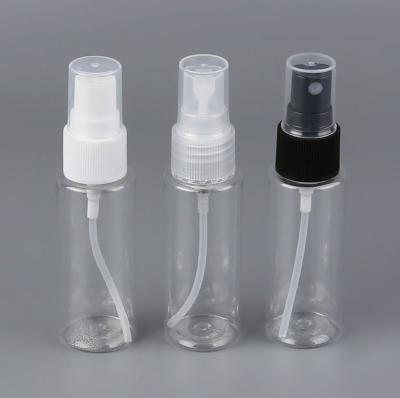 China Hot Selling 20mm Transparent Neck Household Products 30ml PET Bottle With Fine Mist Sprayer for sale