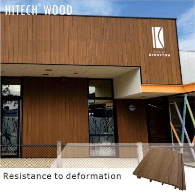 China Natural Laminated Exterior Timber 3d Timber Wall Embossed Plastic Composite Cladding Panels For Termite And Water Resistant for sale