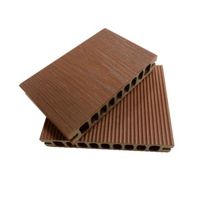 China Lower Shrinkage Rate 0.1% Factory Free Sample Outside Garden Terrace Balcony Wpc Grooved Deck Panel Decking for sale