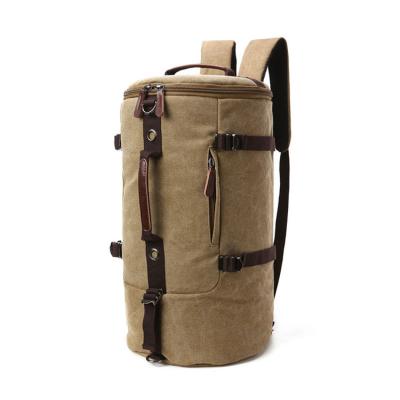 China Custom Wear-Resistant Waxed Canvas RFID Increasing Anti-theft Backpack Waterproof Men's Travel Rucksack Vintage Men Backpack for sale