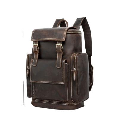 China RFID Business Backpack Travel Luxury Smooth Waterproof Leather Backpack For Men Custom Logo Rucksack Genuine Leather Bag for sale