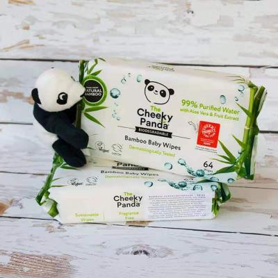 China Custom Made Eco-Friendly Package Eco-friendly Simple Bamboo Baby Wipes Biodegradable Baby Wipes Disposable Logo Wet Wipes for sale