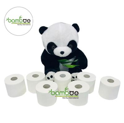 China Wash Room /Bathroom/Household FSC Bamboo Pulp Tissue Paper Water Soluble Biodegradable Toilet Paper Roll for sale