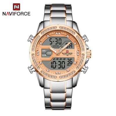 China Luxury waterproof NAVIFORCE 9190 date relojes de hombre gold quartz wristwatches custom wholesale chinese automatic digital watches for men for sale