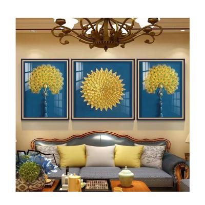 China Modern Online Wholesale Modern Online Wholesale High Quality Sofa Background Wall Gold Foil Light Luxury Painting for sale