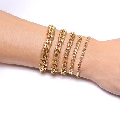 China CLASSIC Fashionable Hot Sale Stainless Steel Bracelet Chains For Jewelry Making Cuban Link Chain Bracelet 8mm for sale