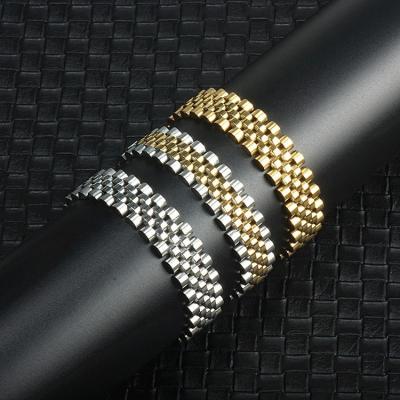 China Wholesale CLASSIC bracelets hand off overbearing simple titanium steel men gold plated for mens designs watches bracelet for sale