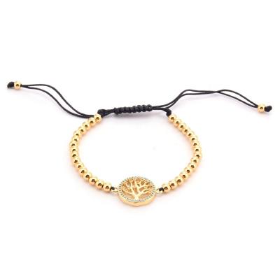 China CZ Studded Tree of Life Energy Positive Charm Macrame Hot Trendy Braided Bracelet for Women for sale