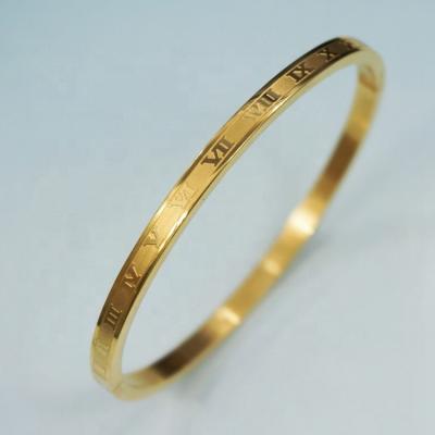 China Joyeria Acero Inoxidable Stainless Steel Durable Trendy Jewelry Personalized Bangle Steel Gold Plated Bracelet for sale