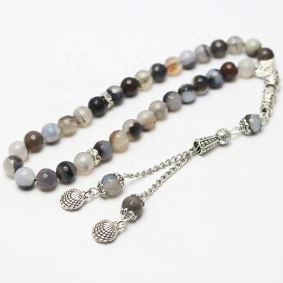 China Islamic Muslim Middle Eastern Handmade Agate Rosary 33pcs 8mm Tasbih Rosary Bracelet Religious Jewelry for sale