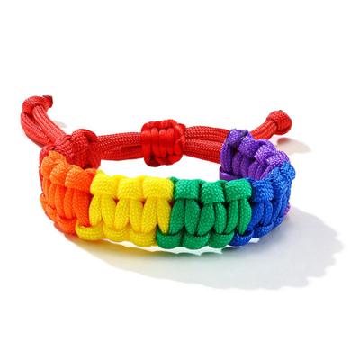 China FASHIONABLE Lucky Knot Woven Bracelet Chinese Charm Rainbow Adjustable Friendship Bracelets for sale