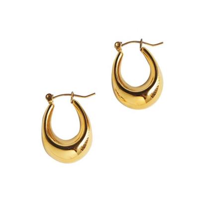 China Simple Classical Environmental Friendly 18K Statement Earrings Stainless Steel Gold Plated Jewelry Circle Fashion Jewelry Earrings for sale