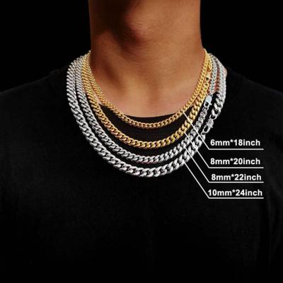 China Factory Price Original Custom Made FASHIONABLE Gold 8mm Hip Hop Titanium Stainless Steel Cuban Link Chain Chain for sale