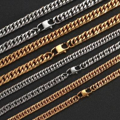 China Original FASHIONABLE 14k 18k Cuban Link Chain Miami Hop Factory Cuban Link Chain Men Gold Cuban Link Chain Necklace for sale