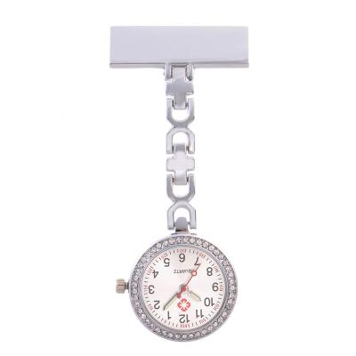 China Diamond Dial Casual Alloy Pin Brooch High-Grade Nurse Watch Quartz Quartz Pocket Watch for sale