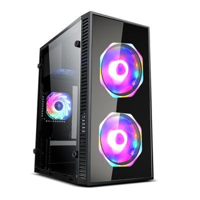 China With Fan Metal PC Case Custom Usb Copper Customized Full Painting Aluminum Alloy RGB Gaming Computer Case for sale