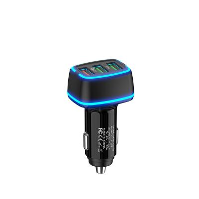 China 2020 Fast Charging Size Quality 30W 3USB LED Car Fast Charger for sale