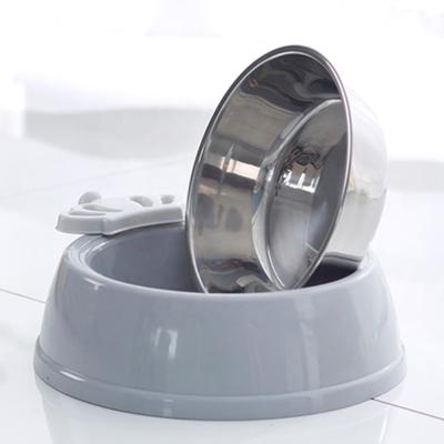 China Stored Design Pet Bowl Plastic Portable Pet Water Travel Drinking Feeding Pet Bowl Stainless Steel en venta