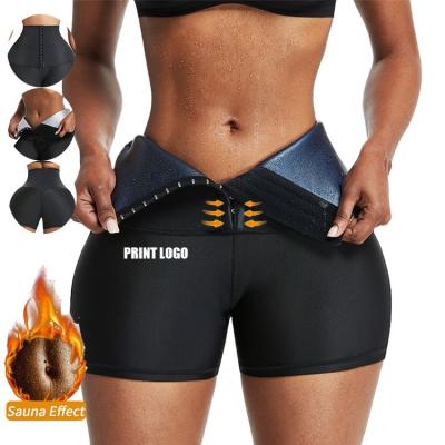 China Hot Selling Breathable Stitching Comfortable Breathable High Waist Yoga Pants Slim Women Sweat Trainer Leggings Neoprene Shorts for sale