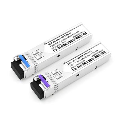 China FTTX SFP 1.25G 40km 1310/1490nm LC Connector Transceiver Module OEM Manufacturer BIDI SFP Optical Module for sale