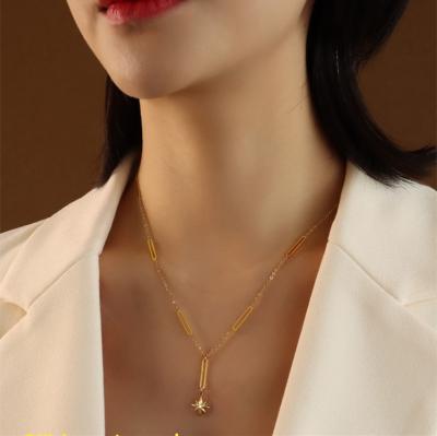 China Trendy Trendy 18K Gold Necklaces 316L Stainless Steel Jewelry Dropshipping Necklace for sale