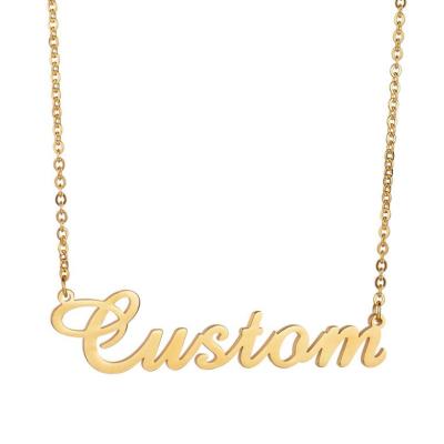 China FASHIONABLE Personalized Custom Name Necklace 316L Stainless Steel Gold Necklace for sale