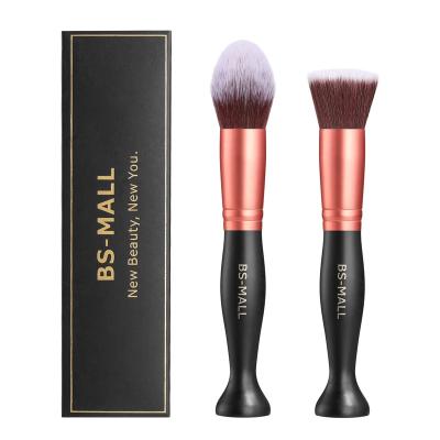 China BS-MALL 2PS Kabuki Foundation Brush Makeup Face Foundation Brush Flat Flat Surface Skin-friendly Kabuki For Blending Liquid Cream Powder for sale