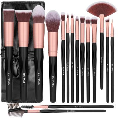 China BS-MALL 16pcs Wooden Private Label Brushes Makeup Cosmetic Set Brush Skin-friendly pinceles de maquillaje for sale