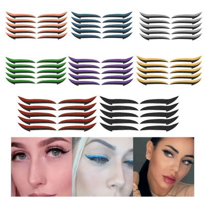 China Waterproof 5 Pairs Waterproof Reusable Eyeliner Stickers Line Wholesale Tape Eye Sticker Eyes Makeup Adhesive Winged Eyeliner Stickers for sale