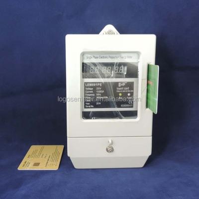 China Single Phase / KWH Digital Prepaid Electricity Meter With IC Card LEM091PE for sale