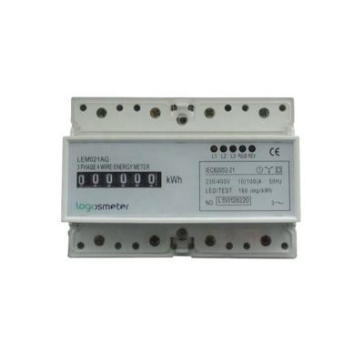 China 3 Phase 3 CT KWH Meter LEM021AG LEM021AG Three Phase Four Wire Electronic Rail Analog Display for sale