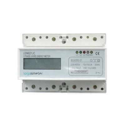 China Factory supply 3 phase 4 wire din rail digital display KWH meter, energy meter, electricity meter LEM021JC LEM021JC for sale