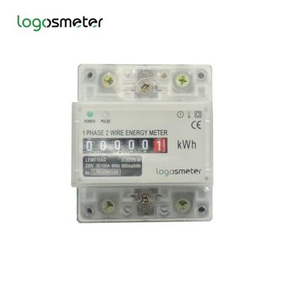 China High quality analog KWH meter LEM016AG LEM016AG single phase din rail transparent cover for sale