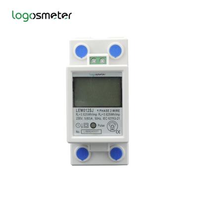 China Large Screen Din Rail Two Module Digital Display Kw Hour Meter LEM012SJ LEM012SJ for sale