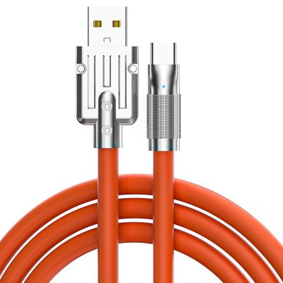 China Luxury Zinc Alloy Fast Charging USB Data Silicone 120w 6a Speed ​​Soft Thick Durable Fast Charging Type C Cable For Iphone Samsung Huawei for sale