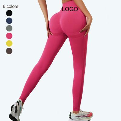 China 2021 tiktok breathable high elastic sports leggings women high elastic high quality sports high waisted seamless yoga pants for sale