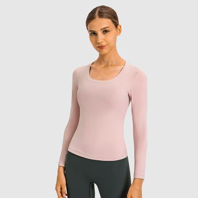 China New Arrival Breathable 80% Nylon 20% Spandex Long Sleeve Yoga Shirts Sport Fitness Yoga Top For Fall And Winter for sale