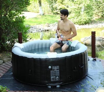 China Modern Round Inflatable Jetted Hot Tub Spa With Cover 4 Person for sale