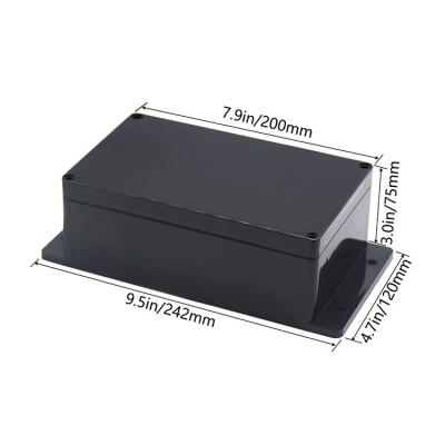 China Electrical Use Injection Molds Black Plastic Enclosure ABS Plastic Junction Box PCB Electronic Box for sale