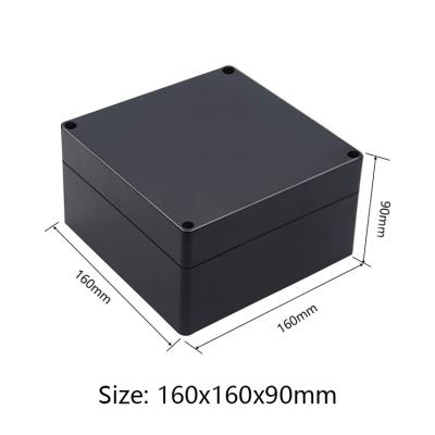 China Custom Waterproof Black Plastic PCB Box Enclosure Junction Box Battery Box For PCB Electronic Components 160x160x90mm for sale