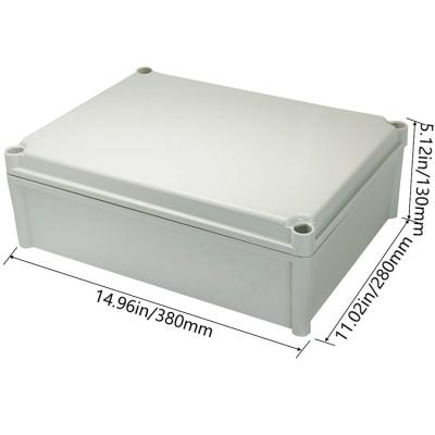 China ABS Electronic Hardware Electronic Components Enclosure Box Custom Waterproof Plastic Outdoor Electronics Enclosure Control Box 380 x 280 x 130 mm for sale