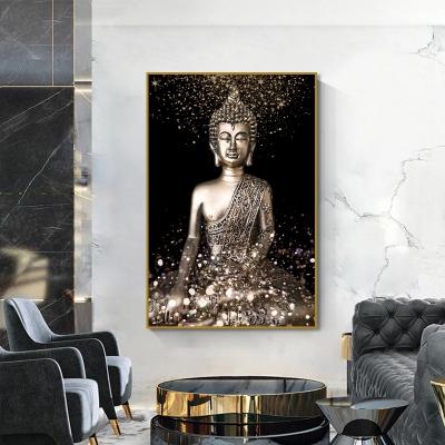 China Waterproof Canvas Paintings Religious Buddha God Statue Buddha Posters Prints Wall Art Pictures Modern Living Room Home Decoration for sale