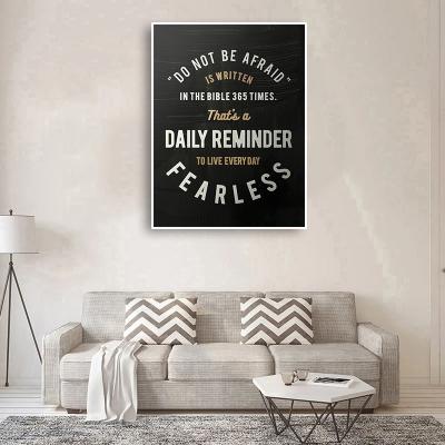 China Waterproof Modern Motivational Texts Wall Art Pictures Print On Canvas Painting For Living Room Home Decoration for sale