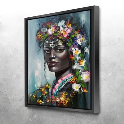 China Waterproof Abstract Woman Portrait With Green Veil Wall Art Home Decor Canva Poster And Prints Picture For Painting Watercolor for sale