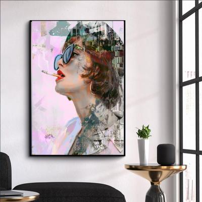 China Wholesale Colorful Women Waterproof Art Canvas Painting Graffiti Poster And Print Wall Art For Living Room Home Decor for sale